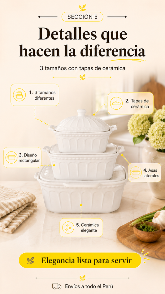 SET CERAMICA RECTANGULAR