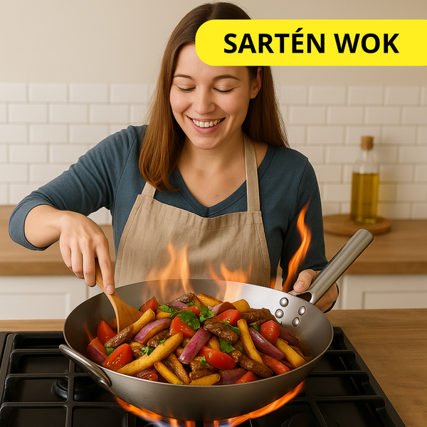 FRYING PAN™ SARTEN WOK DE ACERO INOXIDABLE