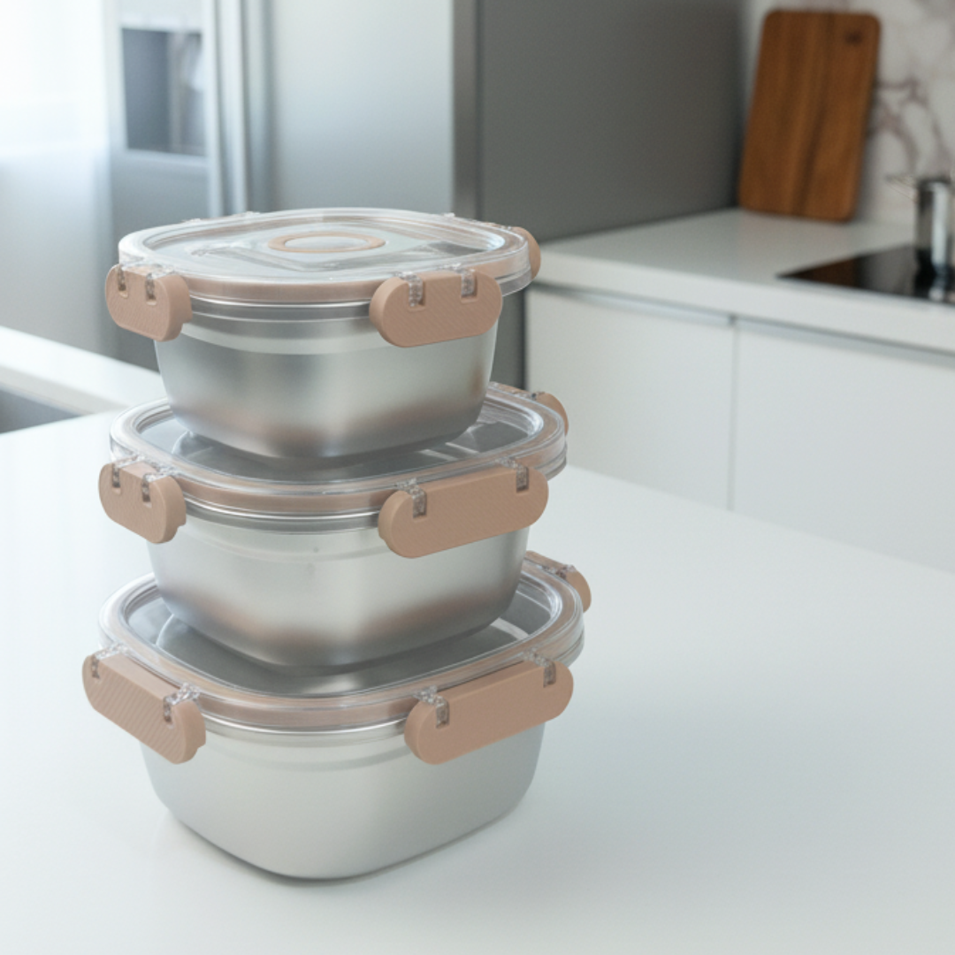 BOX HERMÉTICO™  DE ACERO X 3UND