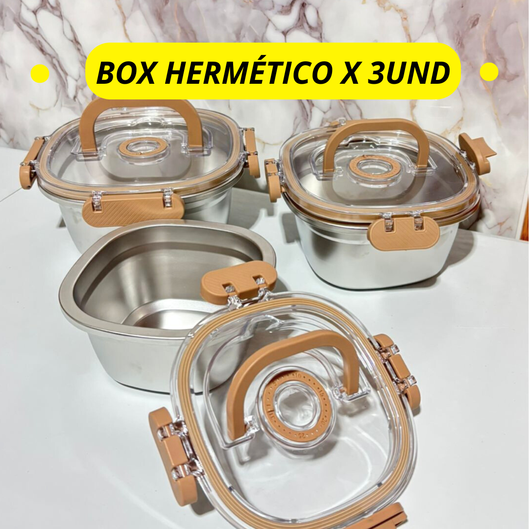 BOX HERMÉTICO™  DE ACERO X 3UND