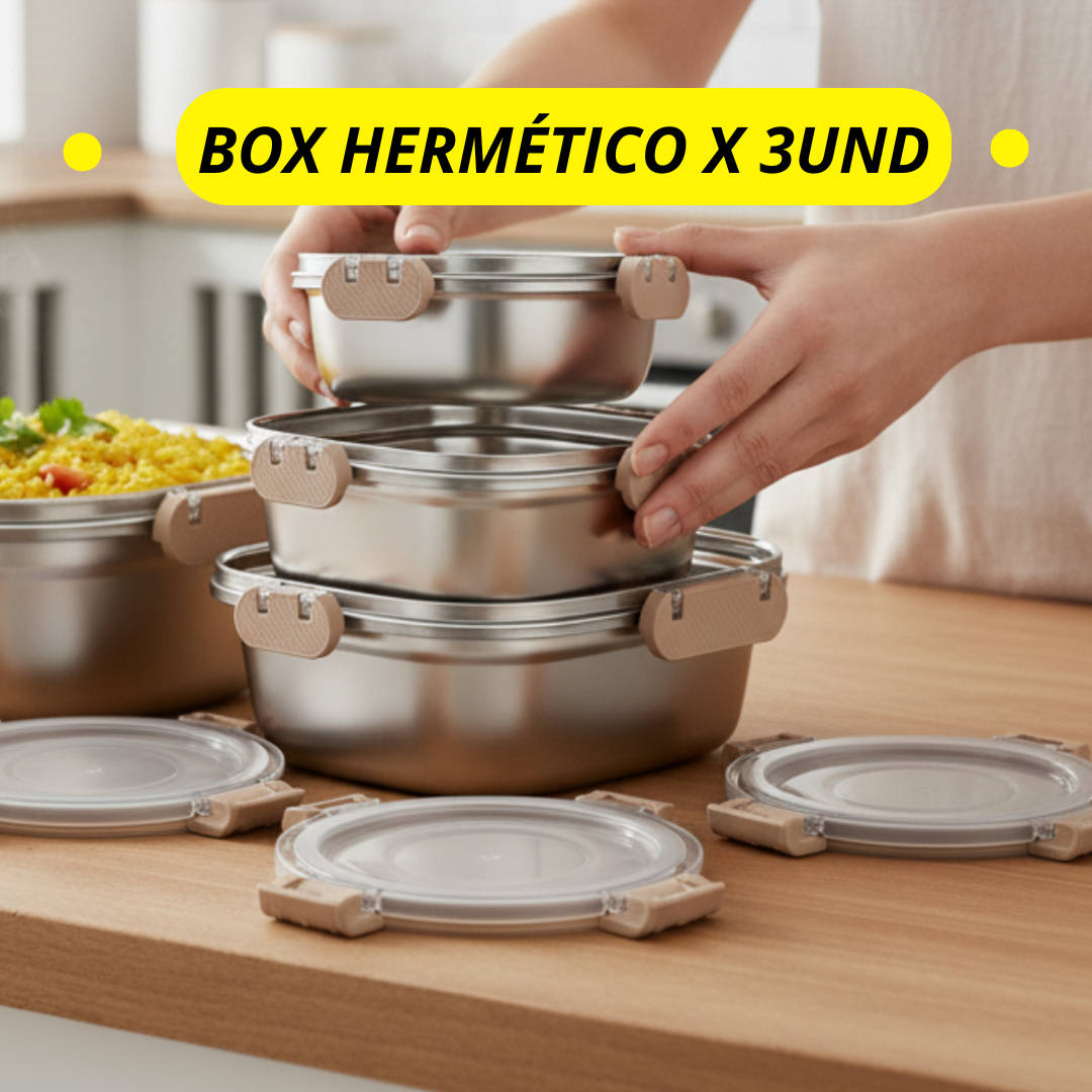 BOX HERMÉTICO™  DE ACERO X 3UND
