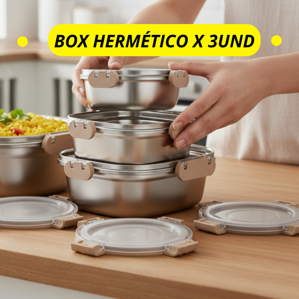 BOX HERMÉTICO™  DE ACERO X 3UND