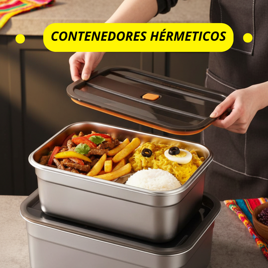 PACKFOOD™ - BOX DE ALIMENTOS ACERO X 3UND