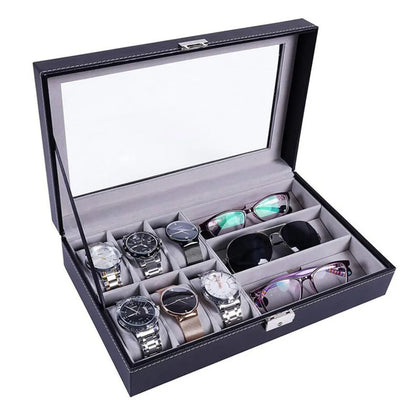 ESTUCHE DE RELOJ Y LENTES - 2 EN 1 SUEDE ORGANIZER LWS9